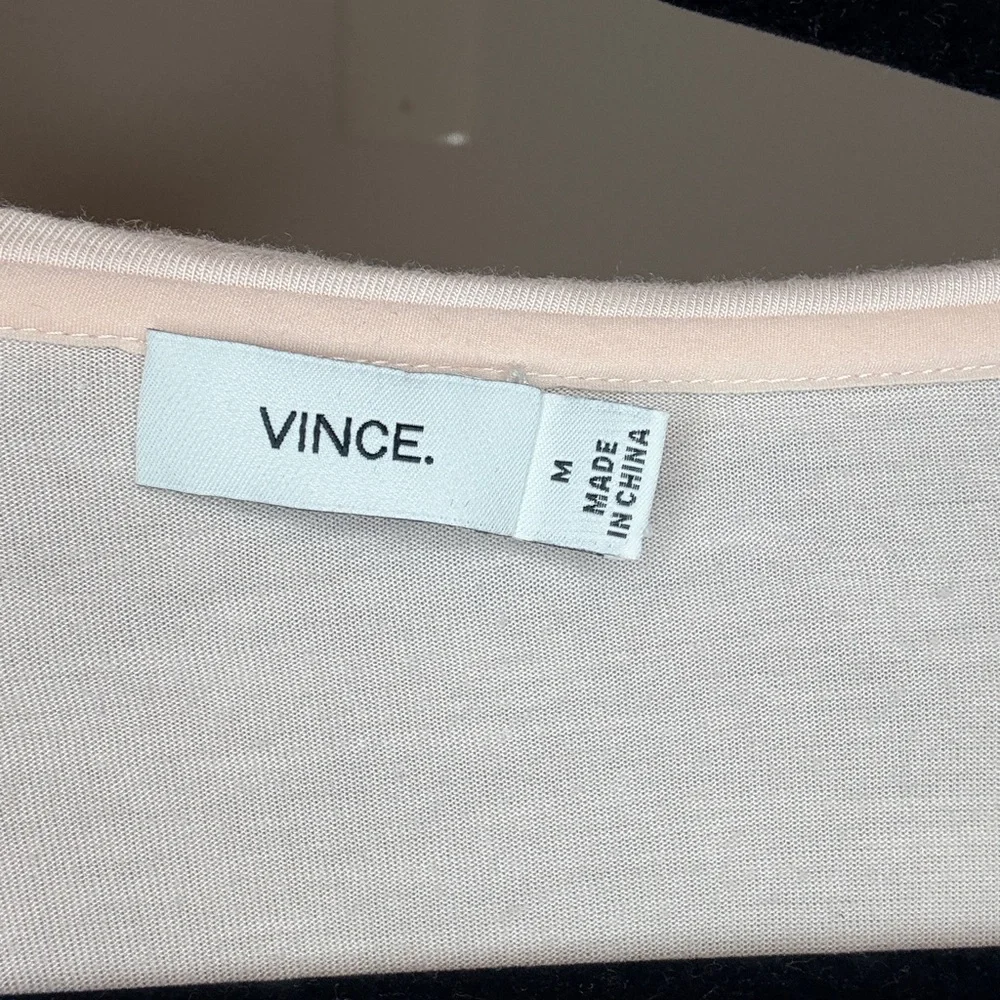Vince Light Pink Layered Short Sleeve Top Size Medium